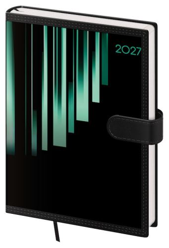 Denní diář A5 2027 – Tone zelený, magnetické zapínání, ohebné desky