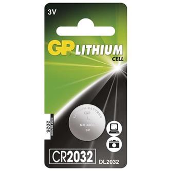 Knoflíková baterie GP CR2032 / DL2032 / ECR2032, lithiová 3 V, 220 mAh, 1 ks