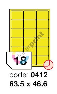 Samolepící etikety Rayfilm Office 63,5x46,6 mm 300 archů, matně žlutá, R0121.0412D 1