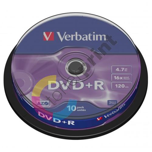 Verbatim DVD+R, DataLife PLUS, 4,7 GB, Scratch Resistant, cake box, 43498, 10-pack 1