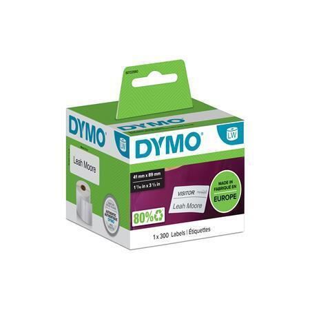 Papírové štítky Dymo 89mm x 41mm, bílé, na jmenovky, 300 ks, 11356, S0722560
