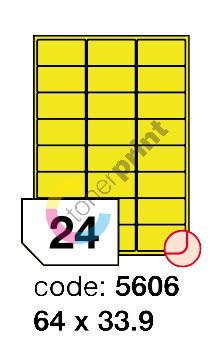 Samolepící etikety Rayfilm Office 64x33,9 mm 300 archů, matně žlutá, R0121.5606D 1