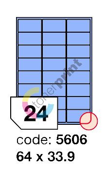 Samolepící etikety Rayfilm Office 64x33,9 mm 300 archů, matně modrá, R0123.5606D 1
