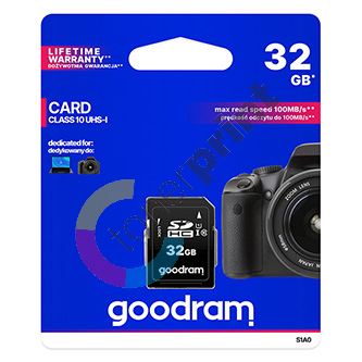 32GB Goodram Secure Digital Card, SDHC, UHS-I, Class 10