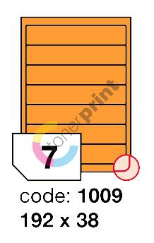 Samolepící etikety Rayfilm Office 192x38 mm 100 archů, fluo oranžová, R0133.1009A 1