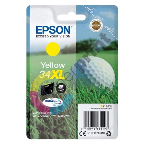 Cartridge Epson C13T34744010, yellow, 34XL, originál 1