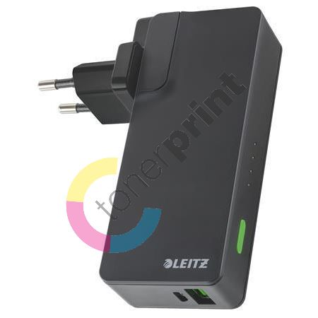 Cestovní nabíječka a power banka Leitz Complete, černá, USB, 3000 mAh 1