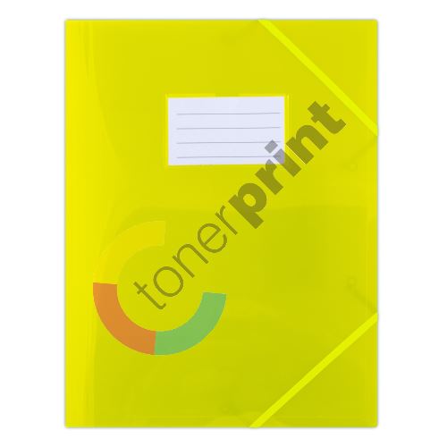 Donau spisové desky s gumičkou a štítkem, A4, PP, žluté 1