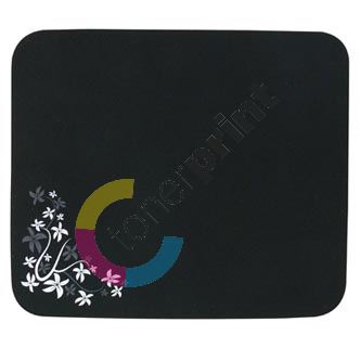 Podložka pod myš, Flower edition, měkký povrch, černá, 25x21,50 cm