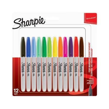 Sharpie, popisovač Fine, mix barev, 12ks, 0.9mm, permanentní, blistr