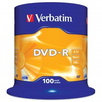 Verbatim DVD-R Matt Silver 4,7 GB 16×, 120 min, 100 ks spindle – 43549