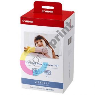 Canon KP-108IN, Color Ink Set, KP108IN, CP100, 220, 300, 100 x 148 mm, lesklý, bílý