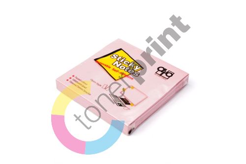 Samolepící bloček Auro 75x75mm, pastel růžový, 100 lístků