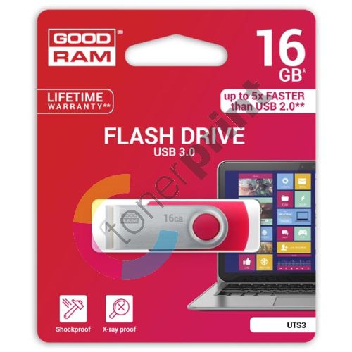 Goodram UTS3 16GB, USB flash disk 3.0, červená 1