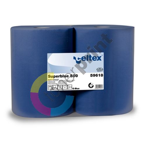 Průmyslová papírová utěrka CELTEX SuperBlue 500, šířka 38cm, 3vrstvy, 1 role (2) 1