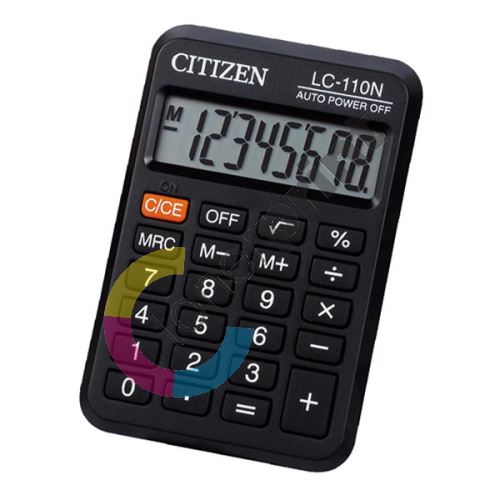 Kalkulačka Citizen LC110NR, černá, kapesní, osmimístná 1