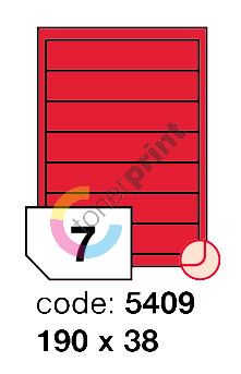 Samolepící etikety Rayfilm Office 190x38 mm 300 archů, fluo červená, R0132.5409D 1