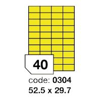 Samolepící etikety Rayfilm Office 52,5x29,7 mm 300 archů, fluo žlutá, R0131.0304D
