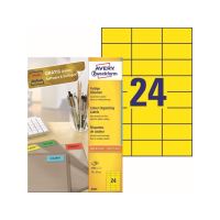 Barevné etikety univerzální AVERY 70 x 37 mm 100 listů A4 žluté - 3451