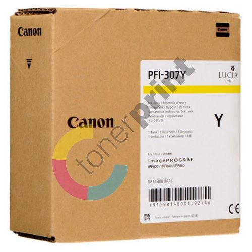 Cartridge Canon PFI-307Y, 9814B001, yellow, originál 1