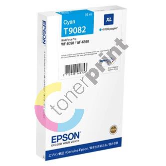 Inkoustová cartridge Epson C13T908240, WorkForce Pro WF-6000, 6090, cyan, XL, originál