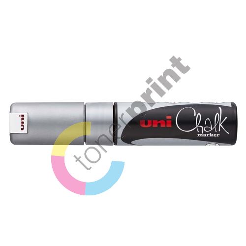 Uni Chalk Marker křídový popisovač PWE-8K, 8 mm, stříbrný 1