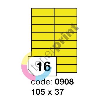 Samolepící etikety Rayfilm Office 105x37 mm 300 archů, matně žlutá, R0121.0908D 1