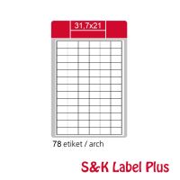 Samolepící etikety SK LABEL Plus A4 31,7 x 21 mm