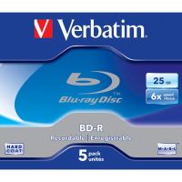 Verbatim 25GB BD-R SL, jewel, 43715, 6x, 5-pack