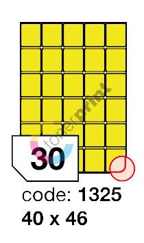 Samolepící etikety Rayfilm Office 40x46 mm 300 archů, fluo žlutá, R0131.1325D 1