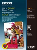 Epson Value Glossy Photo Paper, foto papír, lesklý, bílý, A4, 183 g/m2, 20 ks