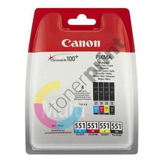 Inkoustová cartridge Canon CLI-551 CMYK, iP7250, MG5450, MG6350, CMYK, 6509B008, originál