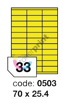 Samolepící etikety Rayfilm Office 70x25,4 mm 300 archů, fluo žlutá, R0131.0503D 1