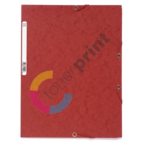 Exacompta spisové desky s gumičkou a štítkem, A4 maxi, prešpán, červené 1