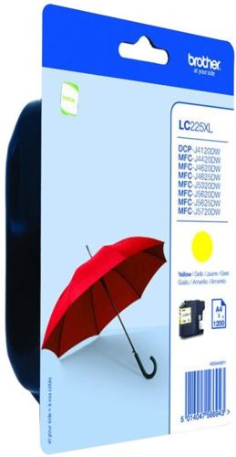 Inkoustová cartridge Brother LC-225XLY, MFC-J4420DW, MFC-J4620DW, Yellow, originál