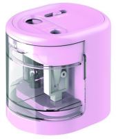 Elektrické stolní ořezávátko Rapesco PS12-USB, USB/baterie, 2 otvory, růžové (6)