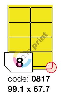 Samolepící etikety Rayfilm Office 99,1x67,7 mm 300 archů, matně žlutá, R0121.0817D 1