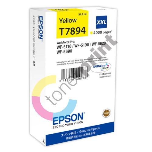 Cartridge Epson C13T789440, XXL, yellow, originál 1