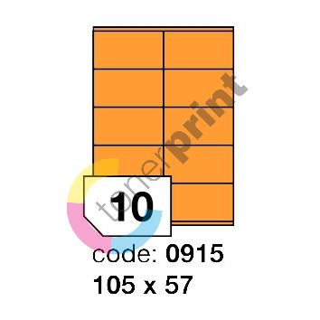 Samolepící etikety Rayfilm Office 105x57 mm 100 archů, fluo oranžová, R0133.0915A 1