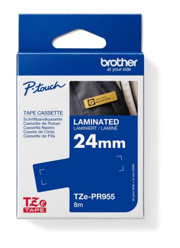 Páska Brother TZe-PR955, bílý tisk/stříbrný podklad, lamino, originál