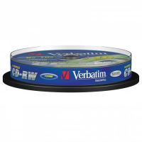 Verbatim CD-RW, DataLife PLUS, 700 MB, Scratch Resistant, cake box, 43480, 8-12x, 10-pack