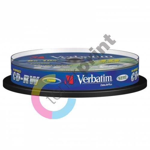 Verbatim CD-RW, DataLife PLUS, 700 MB, Scratch Resistant, cake box, 43480, 8-12x, 1