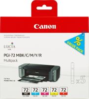 Inkoustové cartridge Canon PGI-72, 6402B009, MBK/C/M/Y/R, 5 × 14 ml, originál
