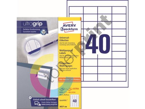 Samolepící etikety Ultragrip 48 x 25,4 mm, 220 listů A4 3657-200 1
