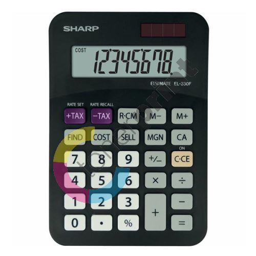 Kalkulačka Sharp EL330FBBK, černá, stolní, osmimístná 1
