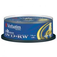 Verbatim DVD+RW, DataLife PLUS, 4,7 GB, Scratch Resistant, cake box, 43489, 4x, 25-pack