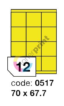 Samolepící etikety Rayfilm Office 70x67,7 mm 300 archů, fluo žlutá, R0131.0517D 1