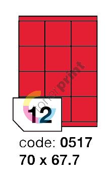 Samolepící etikety Rayfilm Office 70x67,7 mm 300 archů, matně červená, R0122.0517D 1
