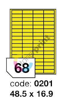 Samolepící etikety Rayfilm Office 48,5x16,9 mm 300 archů, fluo žlutá, R0131.0201D 1