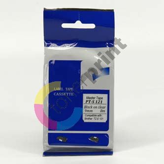 Master tape kompatibilní páska do tiskárny štítků, pro Brother, PT-S121, černý tisk/průsvi